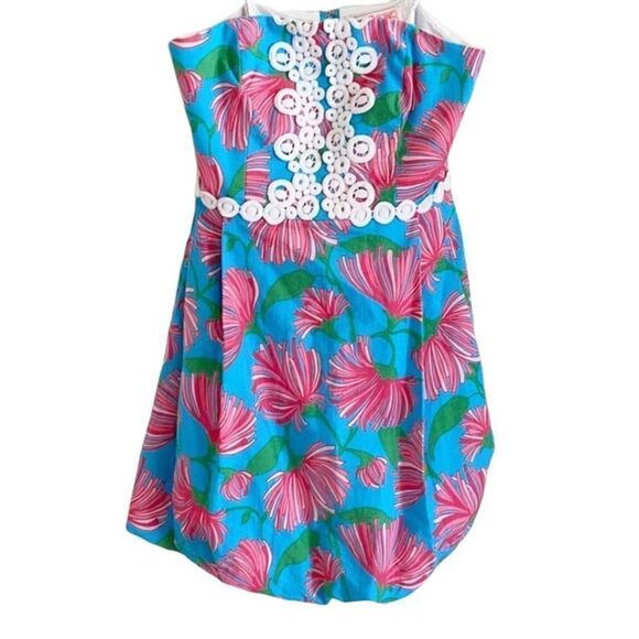 Vintage LILLY PULITZER ORIGINALS Strapless Regency Turquoise Kissue Bubble Dress - Picture 2 of 9